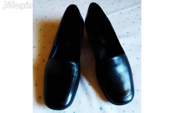 Scholl Valerie valódi bőr, fekete, gélaktív talpbetétes cipő 37 -es