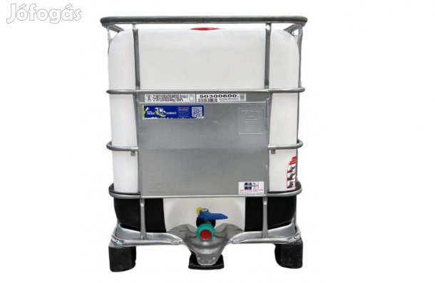 Schütz 640 literes mosott, műanyag raklapos IBC tartályok üzemanyagra