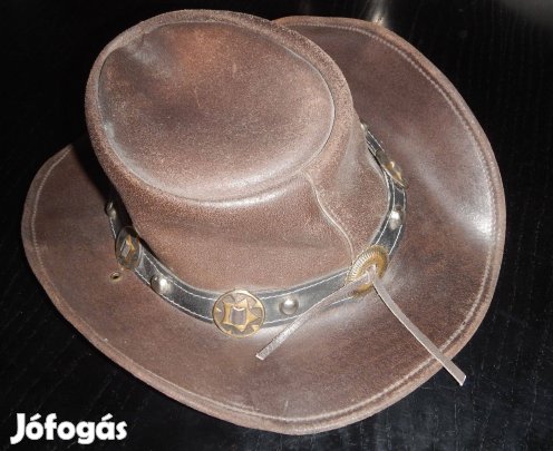 Scippis bőr western kalap