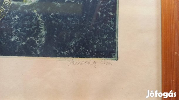 Scultéty Éva: Ananász. színes rézkarc