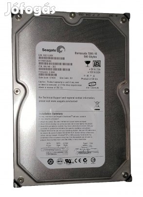 Seagate 500GB HDD merevlemez SATA 3.5" 100/100 #L69X