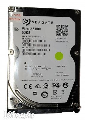 Seagate 500GB laptop / notebook HDD merevlemez SATA 2.5" 100/100 #0A42