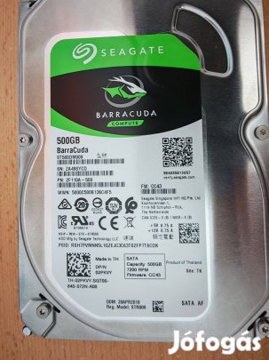 Seagate Barracuda 500Gb HDD 3,5" hibátlan