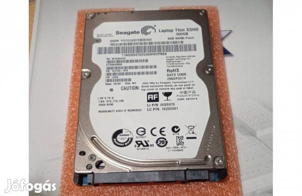 Seagate Thin laptop Sshd , 500 GB , formázott