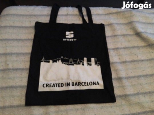 Seat fekete vászon bevásárló táska, zacskó