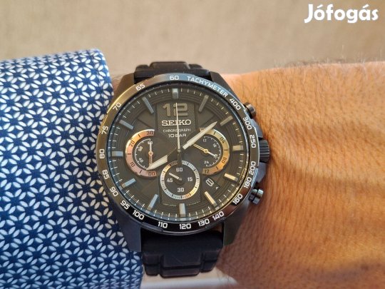 Seiko Chronograph férfi karóra SSB349P1 -A Dark fekete-bronzzal!