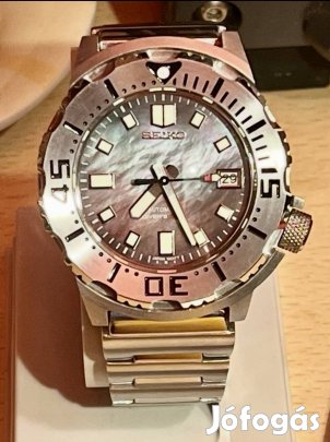 Seiko Monster MOD - Egyedi gyöngyház, Zafír üveg, Japán NH35 Automata