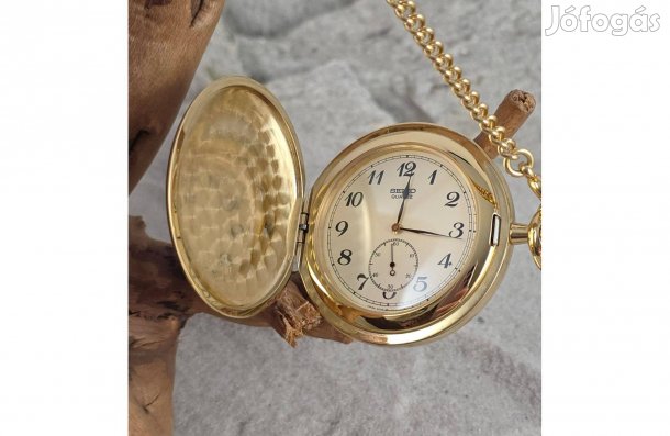 Seiko 'Quartz' zsebóra, Made in Japan, számla és garancia