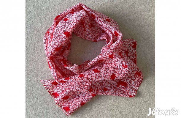 Selyem sál, kendő, piros