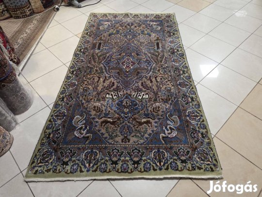 Selyemkontúros iráni kashmar 130x233 kézi gyapjú perzsa szőnyeg FZ128