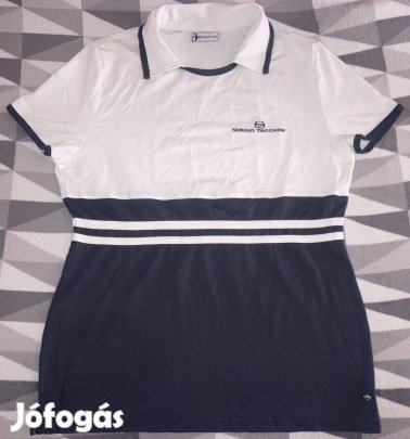 Sergio Tacchini L-es női karcsúsított pamut eredeti galléros pólóing 