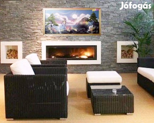 Séta egy csodás japánkert álomvilágában. Domborműves tájkép modern stí