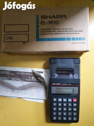 Sharp EL 1610 szalagos számológép, dobozában 