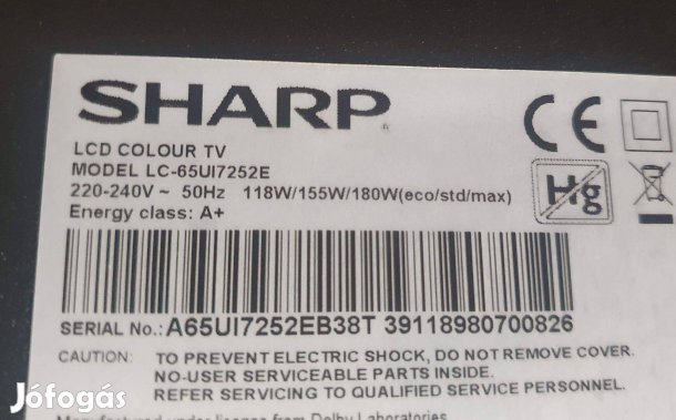Sharp LC-65UI7252E tv LED garnitúra 65" rf-aj650e30-0601s-01