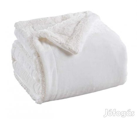 Sherpa vastag150x200cm puha takaró wellsoft ágytakaró hófehér színű