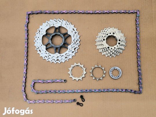 Shimano SLX 10 sebességes lánckerék sor + KMC X10 lánc