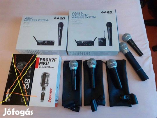 Shure SM 58, PG 58, 48, Superlux Pro MK-II.URH - Rádió.Csere is