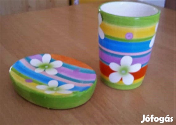 Siaki Logo vidám virágos fürdőszobai szett