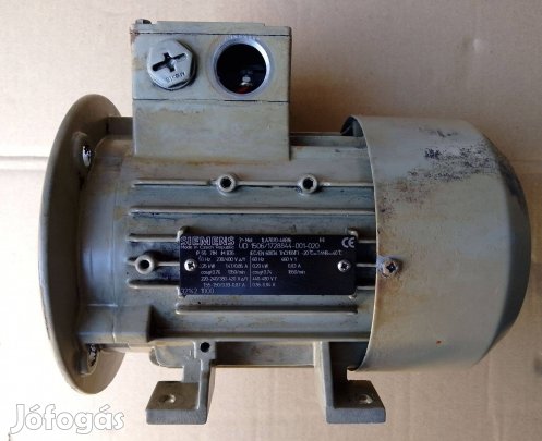 Siemens 0.25kW villanymotor, 1350/min, B35 talpas/peremes motor