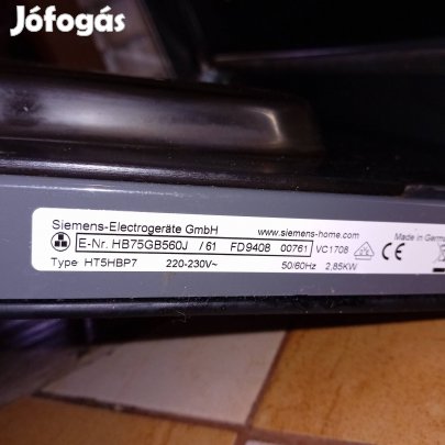 Siemens beépíthető sütő javításra vagy alkatrésznek