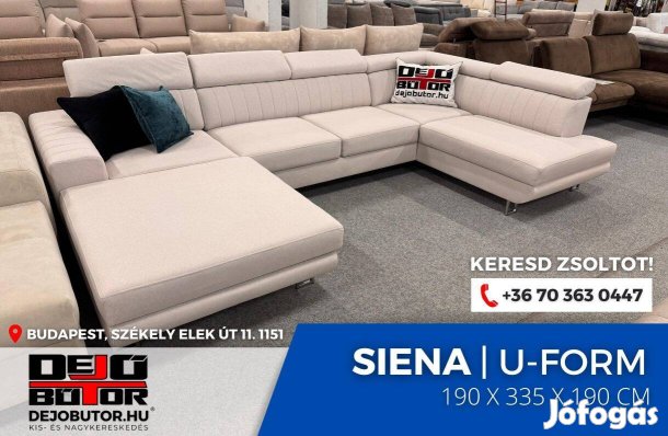 Siena relax kanapé ülőgarnitúra 190x335x190 cm ágyazható ualak natúr