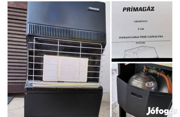 Sieszta PB gázkályha infrasugaras, 2db üres pb palackkal,/ nagy palack