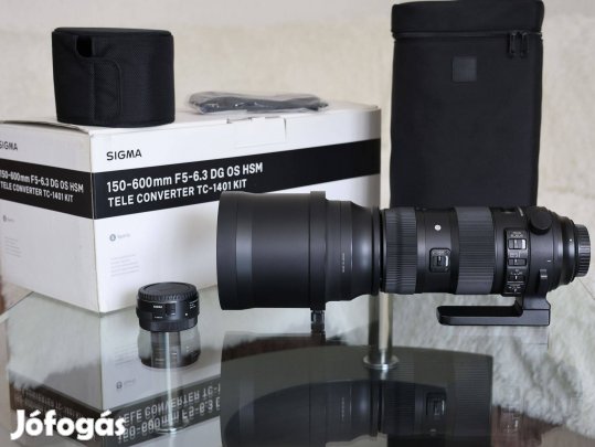 Sigma 150-600mm Sports + 1.4x Telekonverter - Újszerű - 150-600