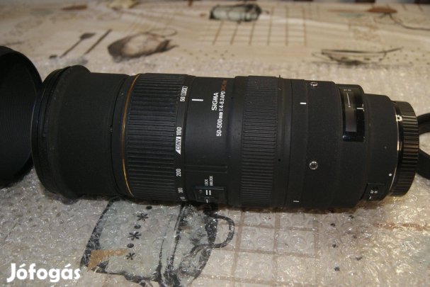 Sigma 50-500mm f 1:4 - 6.3 APO DG HSM EX, 10x-es Zoom Canon EF