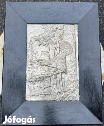 Siketfajd Dombormű ezüstözött réz 35 x45