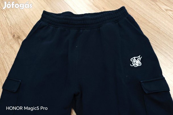 Siksilk sötétkék pamut férfi sportos melegítő nadrág L