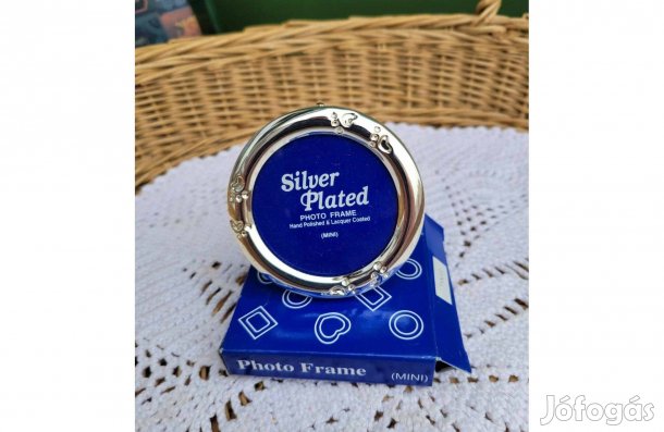 Silver Plated ezüstözött kis kerek fotó tartó