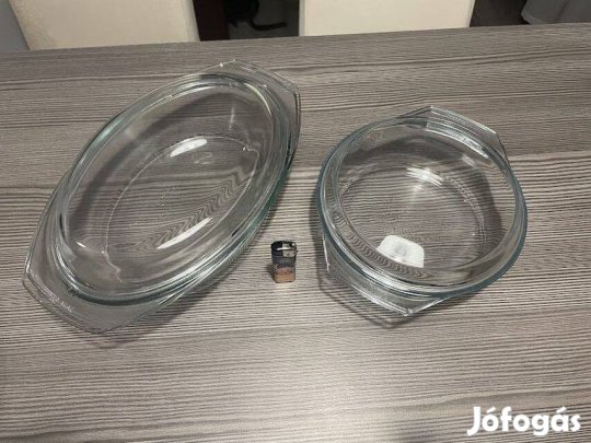 Simax boroszilikát Hőálló Jénai Sütőtál készlet szett (2 db + fedők)