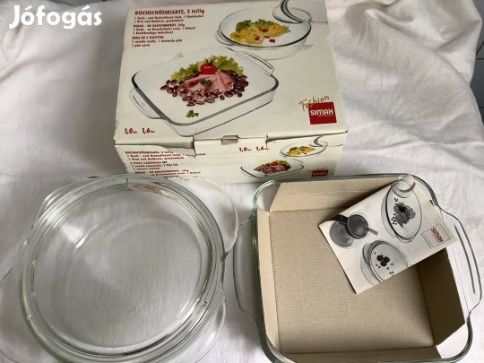 Simax új hőálló üveg edény 3 db- os készlet