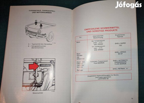 Simca 1000 használati utasítás 60-70-es évek
