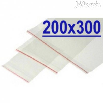 Simítózáras (PE) tasak, 200x300mm, 100db (_w_)