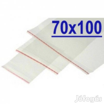 Simítózáras (PE) tasak, 70x100mm, 100db (_x_)