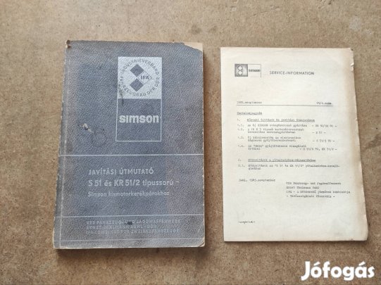 Simson S51 és KR 51/2 javítási könyv