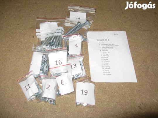 Simson SR2 blokk és váz csavar készlet
