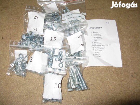 Simson SR50 blokk és váz csavar készlet