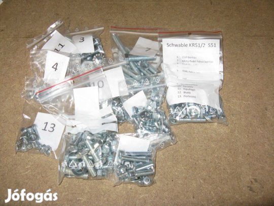 Simson Schwable KR 51/2 blokk és váz csavar készlet