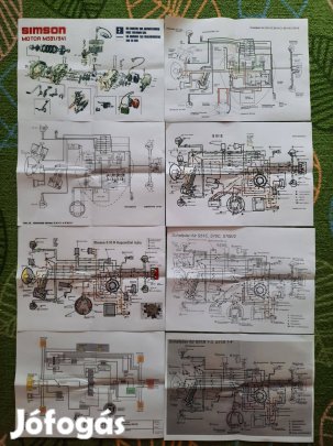 Simson kapcsolási bekötési rajzok eladó!