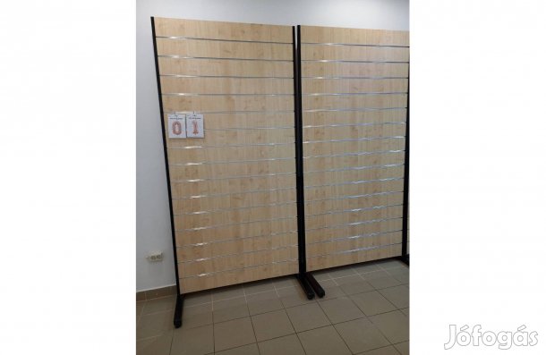 Sínes fali panel eladó, állványos, juhar színű