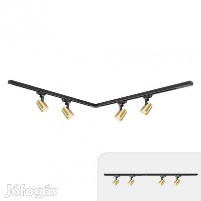 Sínes lámparandszer 4db spotlámpával 150cm arany/fekete | Track light