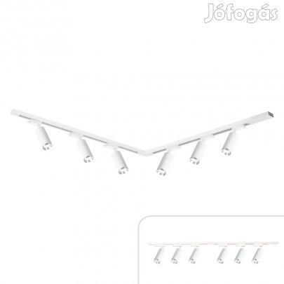 Sínes lámparandszer 6db spotlámpával 200cm fehér+króm | Track light M