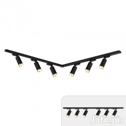 Sínes lámparandszer 6db spotlámpával 200cm fekete+arany | Track light