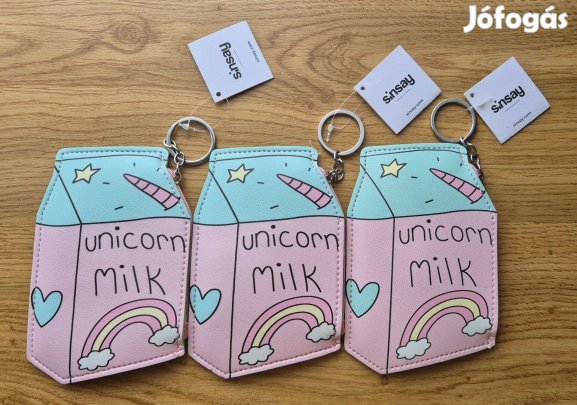 Sinsay Unicorn Milk pénztárca kulcstartó aprópénz tartó új címkés