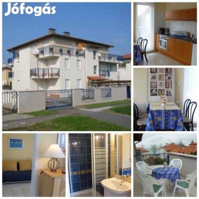 Siófokon 40 m-re a szabadstrandtól, modern villaparkban apartman kiadó