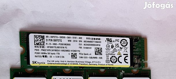 Skhynix pc801 SSD 1TB M.2 2280 Pcie 4.0 x4