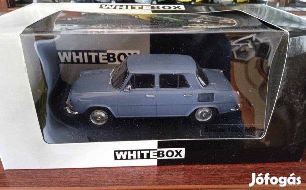 Skoda 1000 MB diplomata kék White-Box kisauto modell 1/24 Eladó