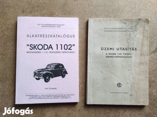 Skoda 1102 Tudor alkatrészkatalógus és kezelési útmutató 